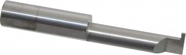 Accupro - 0.056" Groove Width, 3/8" Min Hole Diam, 1-1/4" Max Hole Depth, Retaining Ring Grooving Tool - 0.11" Projection, 1-1/4" Shank Length, 2-1/2" OAL, Solid Carbide, Bright Finish - Exact Tooling