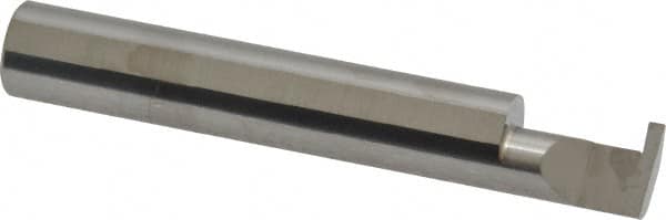 Accupro - 0.063" Groove Width, 3/8" Min Hole Diam, 1/2" Max Hole Depth, Retaining Ring Grooving Tool - 0.11" Projection, 2" Shank Length, 2-1/2" OAL, Solid Carbide, Bright Finish - Exact Tooling