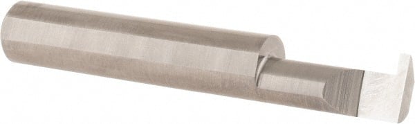 Accupro - 0.063" Groove Width, 3/8" Min Hole Diam, 3/4" Max Hole Depth, Retaining Ring Grooving Tool - 0.11" Projection, 1-3/4" Shank Length, 2-1/2" OAL, Solid Carbide, Bright Finish - Exact Tooling