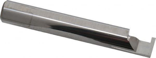 Accupro - 0.07" Groove Width, 3/8" Min Hole Diam, 3/8" Max Hole Depth, Retaining Ring Grooving Tool - 0.11" Projection, 2-1/8" Shank Length, 2-1/2" OAL, Solid Carbide, Bright Finish - Exact Tooling