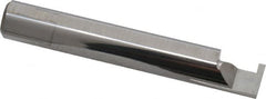 Accupro - 0.07" Groove Width, 3/8" Min Hole Diam, 3/8" Max Hole Depth, Retaining Ring Grooving Tool - 0.11" Projection, 2-1/8" Shank Length, 2-1/2" OAL, Solid Carbide, Bright Finish - Exact Tooling