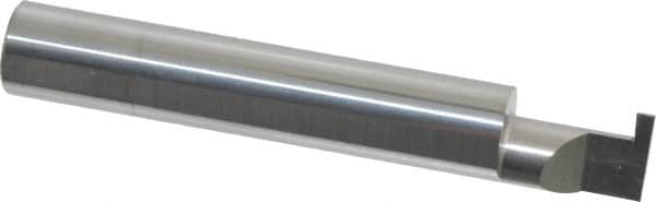 Accupro - 0.07" Groove Width, 3/8" Min Hole Diam, 1/2" Max Hole Depth, Retaining Ring Grooving Tool - 0.11" Projection, 2" Shank Length, 2-1/2" OAL, Solid Carbide, Bright Finish - Exact Tooling