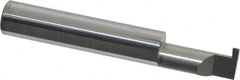 Accupro - 0.07" Groove Width, 3/8" Min Hole Diam, 3/4" Max Hole Depth, Retaining Ring Grooving Tool - 0.11" Projection, 1-3/4" Shank Length, 2-1/2" OAL, Solid Carbide, Bright Finish - Exact Tooling