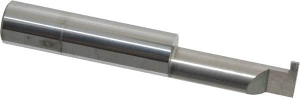 Accupro - 0.07" Groove Width, 3/8" Min Hole Diam, 1" Max Hole Depth, Retaining Ring Grooving Tool - 0.11" Projection, 1-1/5" Shank Length, 2-1/2" OAL, Solid Carbide, Bright Finish - Exact Tooling