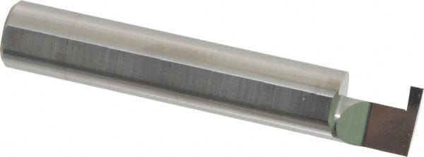 Accupro - 0.094" Groove Width, 1/2" Min Hole Diam, 1/2" Max Hole Depth, Retaining Ring Grooving Tool - 0.16" Projection, 2-1/2" Shank Length, 3" OAL, Solid Carbide, Bright Finish - Exact Tooling