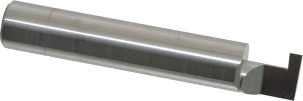 Accupro - 0.126" Groove Width, 1/2" Min Hole Diam, 1/2" Max Hole Depth, Retaining Ring Grooving Tool - 0.16" Projection, 2-1/2" Shank Length, 3" OAL, Solid Carbide, Bright Finish - Exact Tooling