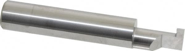 Accupro - 0.126" Groove Width, 1/2" Min Hole Diam, 3/4" Max Hole Depth, Retaining Ring Grooving Tool - 0.16" Projection, 2-1/4" Shank Length, 3" OAL, Solid Carbide, Bright Finish - Exact Tooling