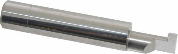 Accupro - 0.157" Groove Width, 1/2" Min Hole Diam, 3/4" Max Hole Depth, Retaining Ring Grooving Tool - 0.16" Projection, 2-1/4" Shank Length, 3" OAL, Solid Carbide, Bright Finish - Exact Tooling