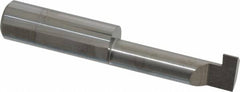 Accupro - 0.188" Groove Width, 1/2" Min Hole Diam, 1-1/2" Max Hole Depth, Retaining Ring Grooving Tool - 0.16" Projection, 1-1/2" Shank Length, 3" OAL, Solid Carbide, Bright Finish - Exact Tooling