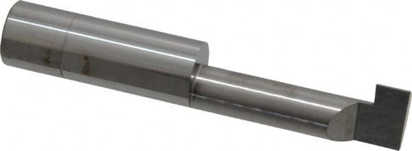 Accupro - 0.251" Groove Width, 1/2" Min Hole Diam, 1-1/2" Max Hole Depth, Retaining Ring Grooving Tool - 0.16" Projection, 1-1/2" Shank Length, 3" OAL, Solid Carbide, Bright Finish - Exact Tooling