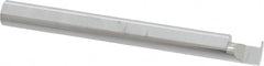 Accupro - 0.0255" Groove Width, 1/4" Min Hole Diam, 1/4" Max Hole Depth, Full Radius Grooving Tool - 0.06" Projection, 2-1/4" Shank Length, 2-1/2" OAL, 0.0128" Radius, Solid Carbide, Bright Finish - Exact Tooling