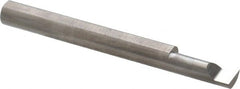 Accupro - 0.0255" Groove Width, 1/4" Min Hole Diam, 5/8" Max Hole Depth, Full Radius Grooving Tool - 0.06" Projection, 1-7/8" Shank Length, 2-1/2" OAL, 0.0128" Radius, Solid Carbide, Bright Finish - Exact Tooling
