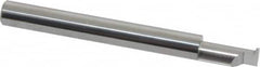 Accupro - 0.0305" Groove Width, 1/4" Min Hole Diam, 1/2" Max Hole Depth, Full Radius Grooving Tool - 0.06" Projection, 2" Shank Length, 2-1/2" OAL, 0.0153" Radius, Solid Carbide, Bright Finish - Exact Tooling