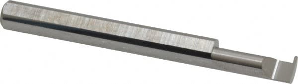 Accupro - 0.0305" Groove Width, 1/4" Min Hole Diam, 5/8" Max Hole Depth, Full Radius Grooving Tool - 0.06" Projection, 1-7/8" Shank Length, 2-1/2" OAL, 0.0153" Radius, Solid Carbide, Bright Finish - Exact Tooling