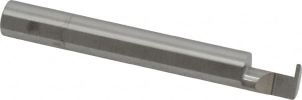 Accupro - 0.0385" Groove Width, 0.312" Min Hole Diam, 3/8" Max Hole Depth, Full Radius Grooving Tool - 0.11" Projection, 2-1/8" Shank Length, 2-1/2" OAL, 0.0193" Radius, Solid Carbide, Bright Finish - Exact Tooling