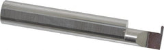 Accupro - 0.04" Groove Width, 3/8" Min Hole Diam, 1/2" Max Hole Depth, Full Radius Grooving Tool - 0.11" Projection, 2" Shank Length, 2-1/2" OAL, 0.02" Radius, Solid Carbide, Bright Finish - Exact Tooling