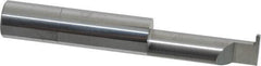 Accupro - 0.04" Groove Width, 3/8" Min Hole Diam, 1" Max Hole Depth, Full Radius Grooving Tool - 0.11" Projection, 1-1/5" Shank Length, 2-1/2" OAL, 0.02" Radius, Solid Carbide, Bright Finish - Exact Tooling