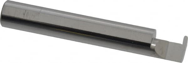 Accupro - 0.056" Groove Width, 3/8" Min Hole Diam, 3/8" Max Hole Depth, Full Radius Grooving Tool - 0.11" Projection, 2-1/8" Shank Length, 2-1/2" OAL, 0.028" Radius, Solid Carbide, Bright Finish - Exact Tooling