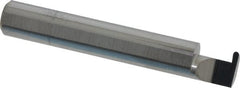 Accupro - 0.063" Groove Width, 3/8" Min Hole Diam, 3/8" Max Hole Depth, Full Radius Grooving Tool - 0.11" Projection, 2-1/8" Shank Length, 2-1/2" OAL, 0.0315" Radius, Solid Carbide, Bright Finish - Exact Tooling