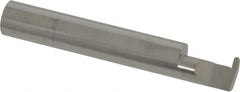 Accupro - 0.063" Groove Width, 3/8" Min Hole Diam, 1/2" Max Hole Depth, Full Radius Grooving Tool - 0.11" Projection, 2" Shank Length, 2-1/2" OAL, 0.0315" Radius, Solid Carbide, Bright Finish - Exact Tooling