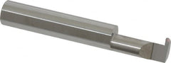 Accupro - 0.063" Groove Width, 3/8" Min Hole Diam, 3/4" Max Hole Depth, Full Radius Grooving Tool - 0.11" Projection, 1-3/4" Shank Length, 2-1/2" OAL, 0.0315" Radius, Solid Carbide, Bright Finish - Exact Tooling