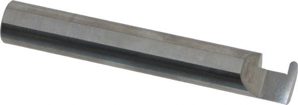 Accupro - 0.07" Groove Width, 3/8" Min Hole Diam, 1/4" Max Hole Depth, Full Radius Grooving Tool - 0.11" Projection, 2-1/4" Shank Length, 2-1/2" OAL, 0.035" Radius, Solid Carbide, Bright Finish - Exact Tooling
