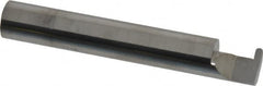 Accupro - 0.07" Groove Width, 3/8" Min Hole Diam, 3/8" Max Hole Depth, Full Radius Grooving Tool - 0.11" Projection, 2-1/8" Shank Length, 2-1/2" OAL, 0.035" Radius, Solid Carbide, Bright Finish - Exact Tooling