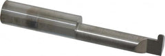 Accupro - 0.088" Groove Width, 3/8" Min Hole Diam, 1-1/4" Max Hole Depth, Full Radius Grooving Tool - 0.11" Projection, 1-1/4" Shank Length, 2-1/2" OAL, 0.044" Radius, Solid Carbide, Bright Finish - Exact Tooling