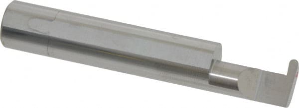 Accupro - 0.094" Groove Width, 1/2" Min Hole Diam, 3/4" Max Hole Depth, Full Radius Grooving Tool - 0.16" Projection, 2-1/4" Shank Length, 3" OAL, 0.047" Radius, Solid Carbide, Bright Finish - Exact Tooling