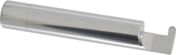 Accupro - 0.126" Groove Width, 1/2" Min Hole Diam, 1/2" Max Hole Depth, Full Radius Grooving Tool - 0.16" Projection, 2-1/2" Shank Length, 3" OAL, 0.063" Radius, Solid Carbide, Bright Finish - Exact Tooling