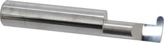 Accupro - 0.126" Groove Width, 1/2" Min Hole Diam, 1" Max Hole Depth, Full Radius Grooving Tool - 0.16" Projection, 1-3/4" Shank Length, 3" OAL, 0.063" Radius, Solid Carbide, Bright Finish - Exact Tooling