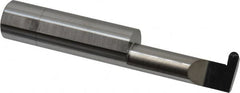 Accupro - 0.126" Groove Width, 1/2" Min Hole Diam, 1-1/4" Max Hole Depth, Full Radius Grooving Tool - 0.16" Projection, 2" Shank Length, 3" OAL, 0.063" Radius, Solid Carbide, Bright Finish - Exact Tooling