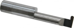 Accupro - 0.126" Groove Width, 1/2" Min Hole Diam, 1-1/2" Max Hole Depth, Full Radius Grooving Tool - 0.16" Projection, 1-1/2" Shank Length, 3" OAL, 0.063" Radius, Solid Carbide, Bright Finish - Exact Tooling