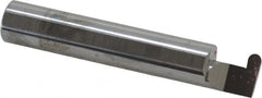 Accupro - 0.157" Groove Width, 1/2" Min Hole Diam, 1/2" Max Hole Depth, Full Radius Grooving Tool - 0.16" Projection, 2-1/2" Shank Length, 3" OAL, 0.0785" Radius, Solid Carbide, Bright Finish - Exact Tooling
