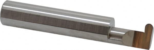 Accupro - 0.157" Groove Width, 1/2" Min Hole Diam, 3/4" Max Hole Depth, Full Radius Grooving Tool - 0.16" Projection, 2-1/4" Shank Length, 3" OAL, 0.0785" Radius, Solid Carbide, Bright Finish - Exact Tooling
