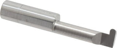 Accupro - 0.157" Groove Width, 1/2" Min Hole Diam, 1-1/2" Max Hole Depth, Full Radius Grooving Tool - 0.16" Projection, 1-1/2" Shank Length, 3" OAL, 0.0785" Radius, Solid Carbide, Bright Finish - Exact Tooling