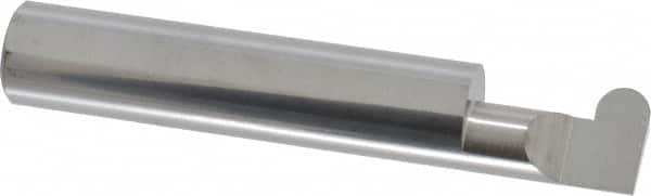 Accupro - 0.251" Groove Width, 1/2" Min Hole Diam, 3/4" Max Hole Depth, Full Radius Grooving Tool - 0.16" Projection, 2-1/4" Shank Length, 3" OAL, 0.1255" Radius, Solid Carbide, Bright Finish - Exact Tooling