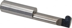 Accupro - 0.251" Groove Width, 1/2" Min Hole Diam, 1-1/2" Max Hole Depth, Full Radius Grooving Tool - 0.16" Projection, 1-1/2" Shank Length, 3" OAL, 0.1255" Radius, Solid Carbide, Bright Finish - Exact Tooling