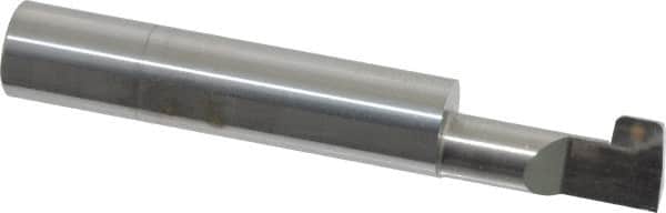 Accupro - 0.175" Groove Width, 3/8" Min Hole Diam, 3/4" Max Hole Depth, O-Ring Grooving Tool - 0.125" Projection, 1-3/4" Shank Length, 2-1/2" OAL, 0.015" Radius, Solid Carbide, Bright Finish - Exact Tooling