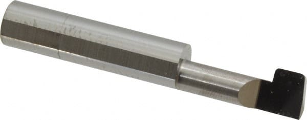 Accupro - 0.242" Groove Width, 3/8" Min Hole Diam, 15/16" Max Hole Depth, O-Ring Grooving Tool - 0.125" Projection, 1-9/16" Shank Length, 2-1/2" OAL, 0.04" Radius, Solid Carbide, Bright Finish - Exact Tooling