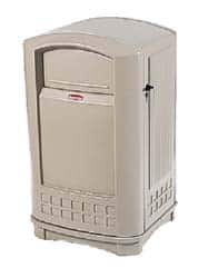 Rubbermaid - 50 Gal Beige Rectangle Trash Can - Polyethylene, 42-1/8" High x 24-3/4" Long x 25-1/4" Wide - Exact Tooling