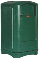 Rubbermaid - 50 Gal Green Rectangle Trash Can - Polyethylene, 42-1/8" High x 24-3/4" Long x 25-1/4" Wide - Exact Tooling