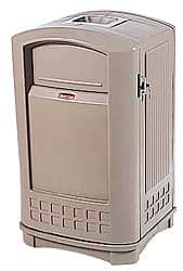 Rubbermaid - 50 Gal Beige Square Trash Can - Polyethylene, 42" High x 25" Long x 25" Wide - Exact Tooling