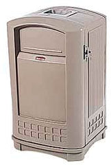 Rubbermaid - 50 Gal Beige Square Trash Can - Polyethylene, 42" High x 25" Long x 25" Wide - Exact Tooling