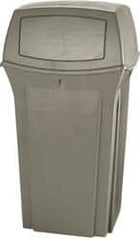 Rubbermaid - 35 Gal Beige Square Trash Can - Polyethylene, 41" High x 21-1/2" Long x 21-1/2" Wide - Exact Tooling