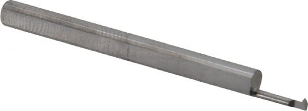 Accupro - 0.2" Cutting Depth, 40 to 80 TPI, 0.06" Diam, Internal Thread, Solid Carbide, Single Point Threading Tool - Bright Finish, 1-1/2" OAL, 1/8" Shank Diam, 0.02" Projection from Edge, 60° Profile Angle - Exact Tooling