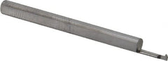 Accupro - 0.2" Cutting Depth, 40 to 80 TPI, 0.06" Diam, Internal Thread, Solid Carbide, Single Point Threading Tool - Bright Finish, 1-1/2" OAL, 1/8" Shank Diam, 0.02" Projection from Edge, 60° Profile Angle - Exact Tooling