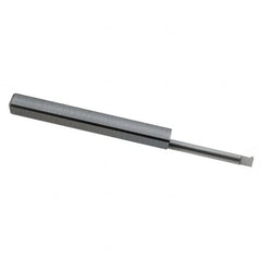 Accupro - 1/2" Cutting Depth, 32 to 64 TPI, 0.09" Diam, Internal Thread, Solid Carbide, Single Point Threading Tool - Bright Finish, 1-1/2" OAL, 1/8" Shank Diam, 0.025" Projection from Edge, 60° Profile Angle - Exact Tooling