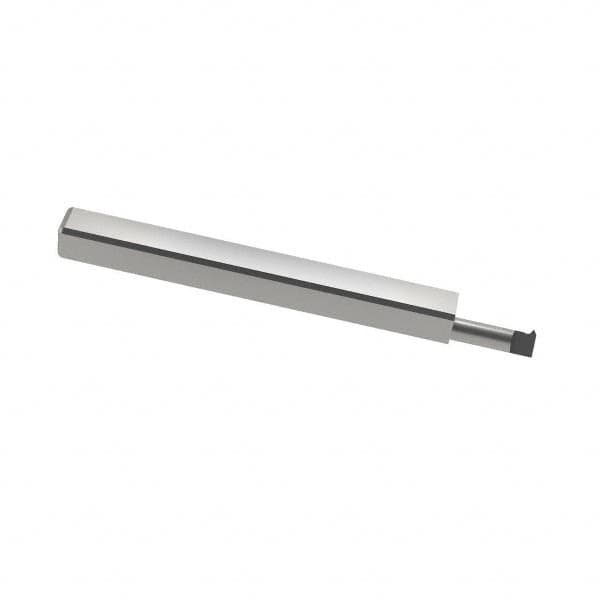 Accupro - 1/4" Cutting Depth, 24 to 56 TPI, 0.12" Diam, Internal Thread, Solid Carbide, Single Point Threading Tool - Bright Finish, 2" OAL, 3/16" Shank Diam, 0.03" Projection from Edge, 60° Profile Angle - Exact Tooling