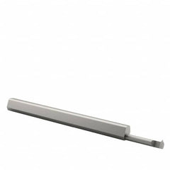 Accupro - 0.4" Cutting Depth, 24 to 56 TPI, 0.12" Diam, Internal Thread, Solid Carbide, Single Point Threading Tool - Bright Finish, 2" OAL, 3/16" Shank Diam, 0.03" Projection from Edge, 60° Profile Angle - Exact Tooling